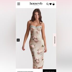 House of Cb-  Vintage Floral Midi Dress XS